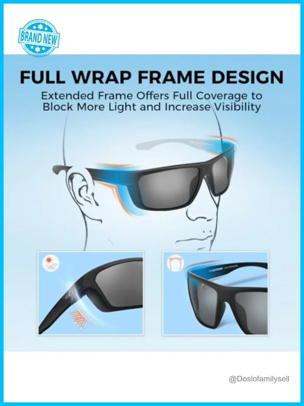Polarized Sport Sunglasses for Men and Women with PuriVex Coating, UV